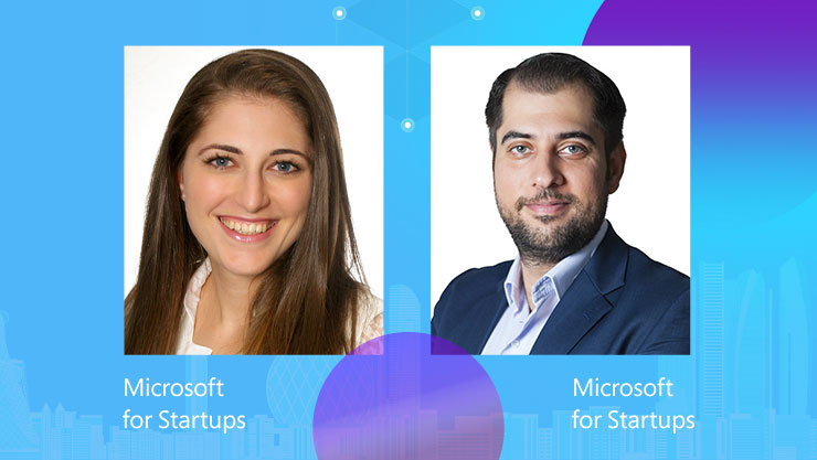 Portrait of a woman and a man representing opening workshop for microsoft for startups MEA