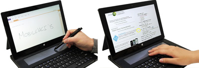 Picture of a DisplayCover stylus annotation and trackpad implementation