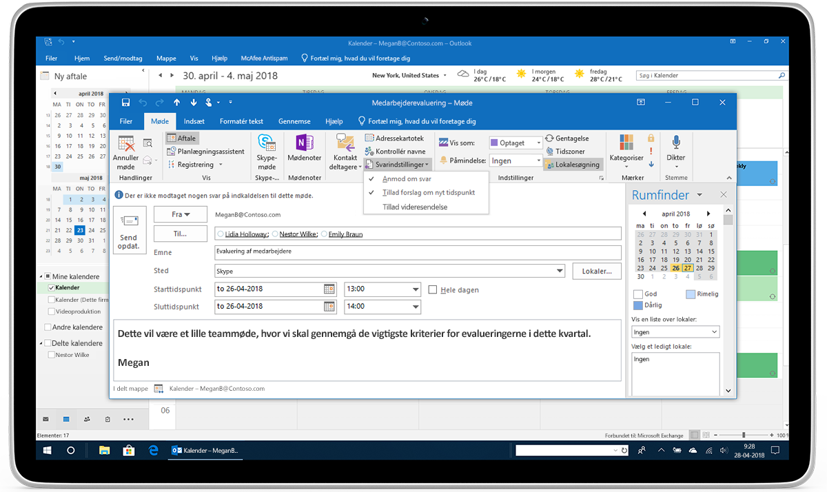 Nye funktioner i kalender, mail og mobil Outlook hjælper dig med at få arbejdet fra hånden 