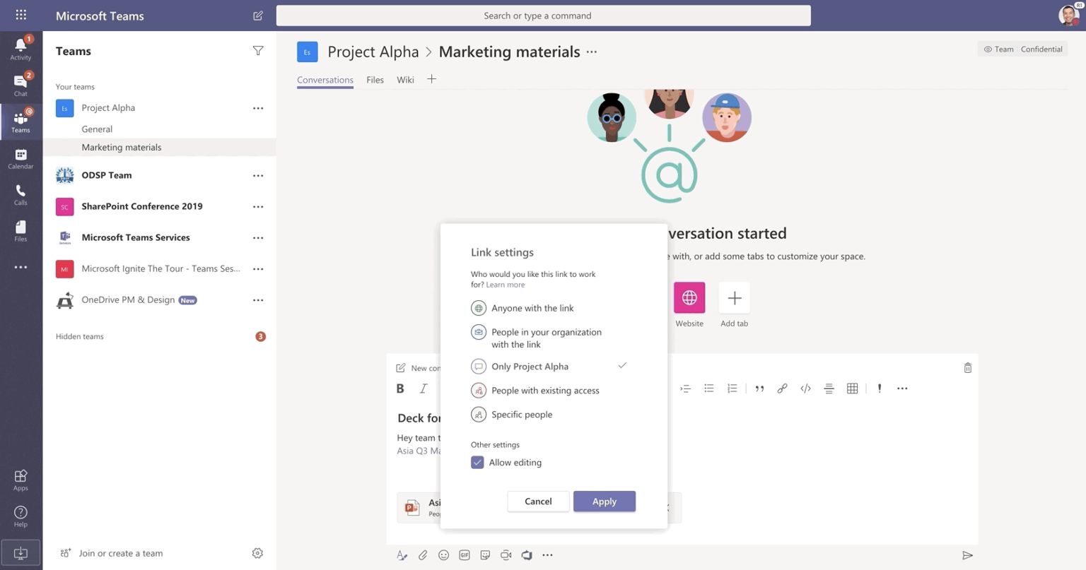 Image of a conversation in Microsoft Teams.