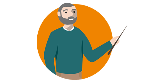 Graphic of a man holding a pointer