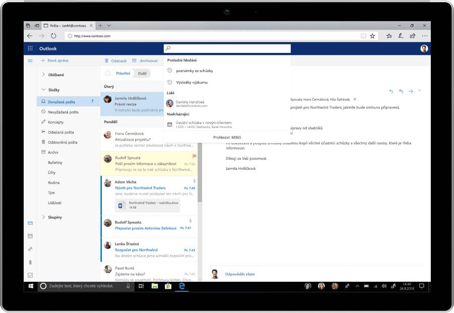 Obrázek funkce vyhledávání v Office 365