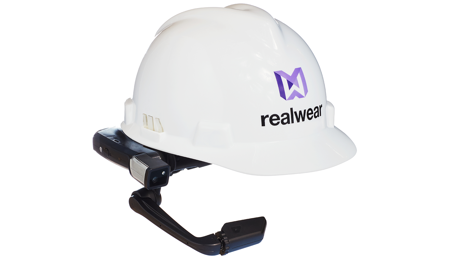 Abbildung eines Helms mit RealWear-Datenbrille