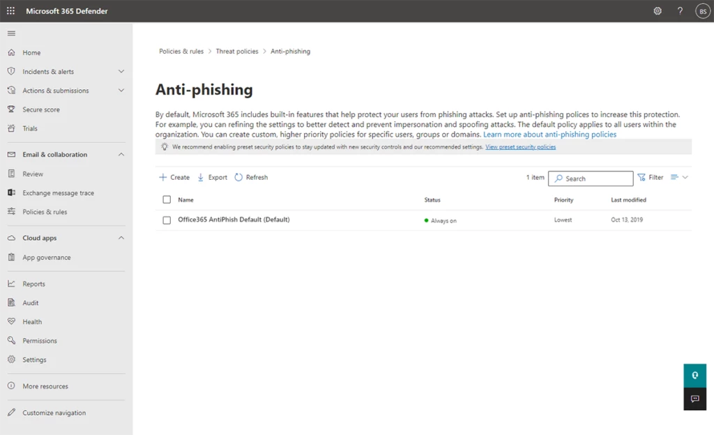 So konfigurieren Sie die Anti-Phishing-Einstellungen