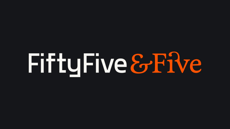 FiftyFive&Five agency logo linking to a promotional video on YouTube