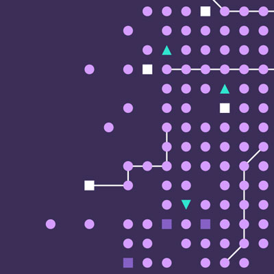 Rows of purple dots are connected by white lines