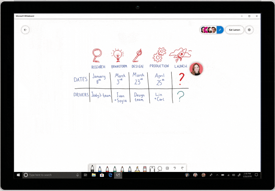 Screenshot of an ink grab in Microsoft Whiteboard.