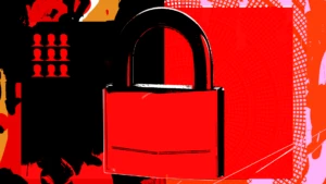 Illustration showing a red lock