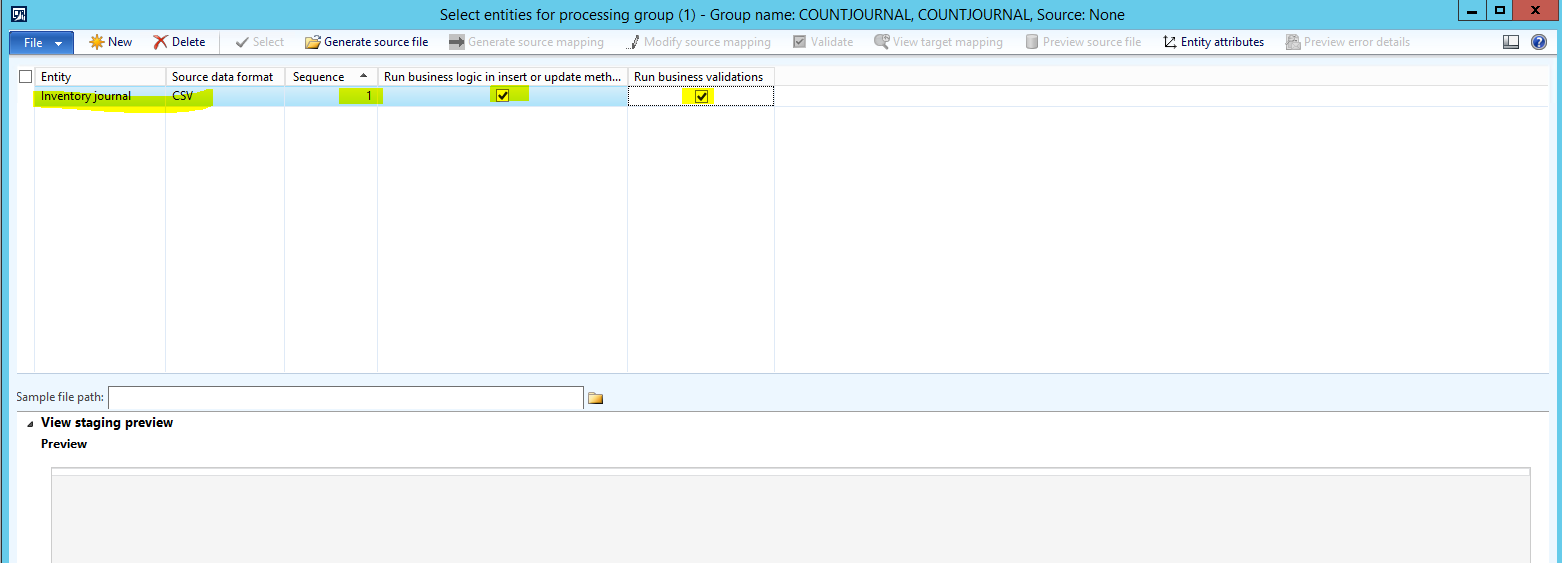 How To Use Dixf To Import An Inventory Counting Journal Into Ax 2012 From An Excel Source File 1501