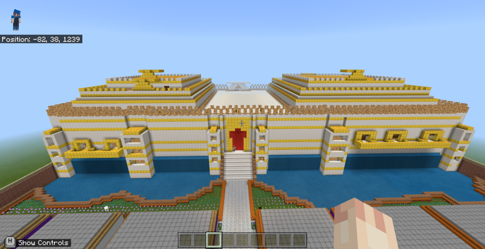 A giant palace in Minecraft: Education Edition