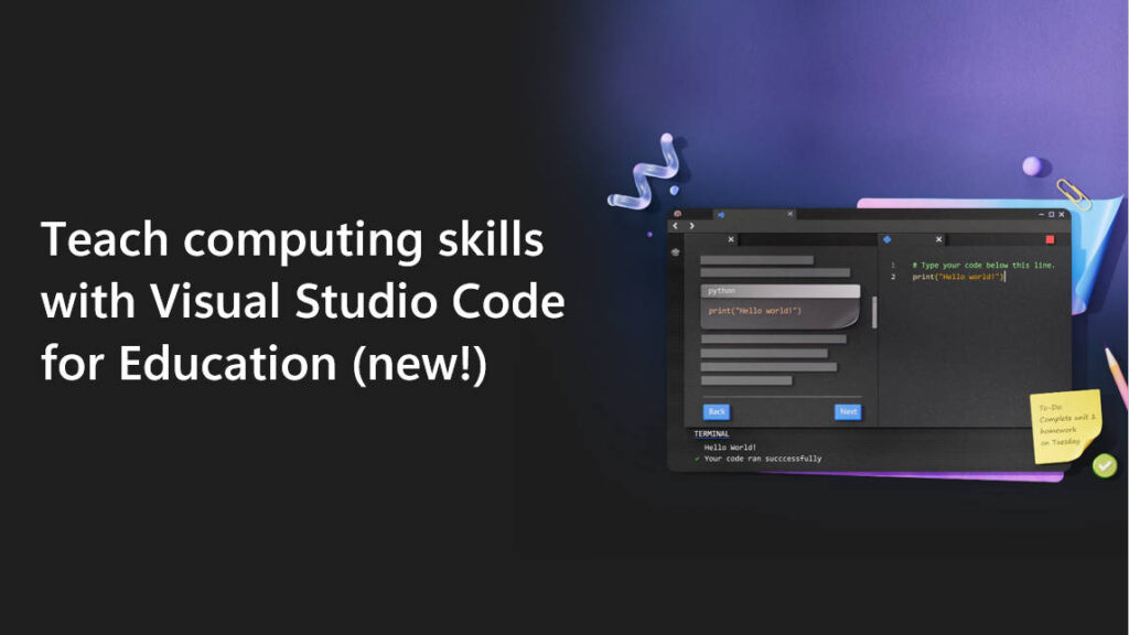 Graphic of Visual Studio Code for Education.