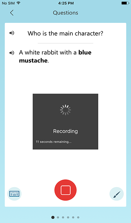 Screenshot of the app recording a user's dictation