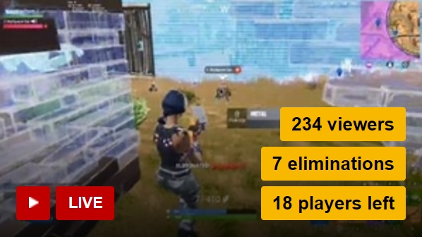 Bing search results using Watch For, showing Fortnite livestream