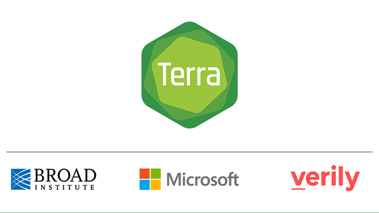 Logos of Terra, the Broad Institute, Microsoft, and Verily