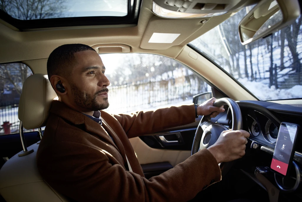 Man driving a car