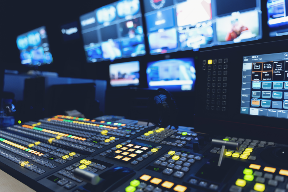 Media Board with buttons that are lit up