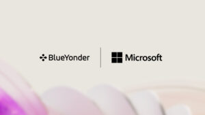 A decorative image of the Blue Yonder and Microsoft logos