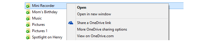 OneDrive share link