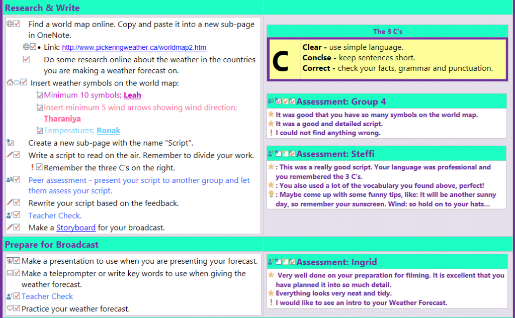Our secret weapon OneNote for Sharing  collaborating and assessing 5