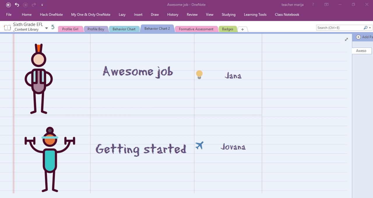 examples of onenote class notebooks