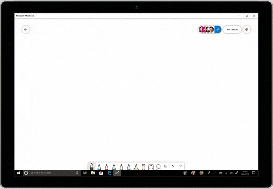 Animated screenshot of an ink grab in Microsoft Whiteboard.