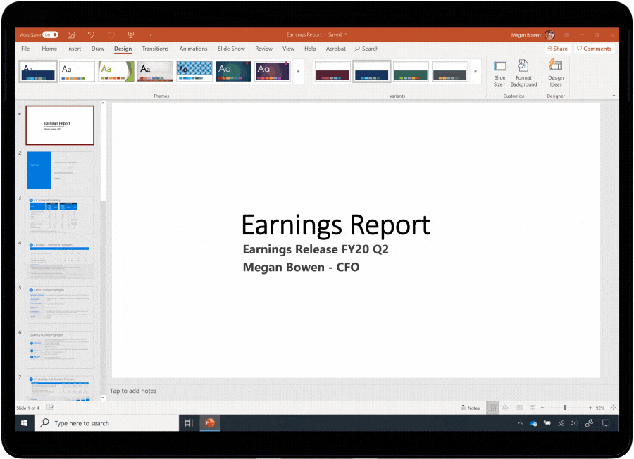 Using features in Office 365 to create reports.