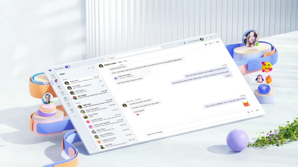 Screen preview of the New Microsoft Teams app for Windows.