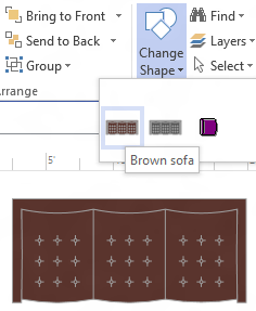 Visio Change Shape drop down