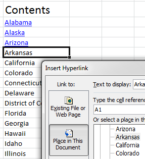 Creating a table of contents