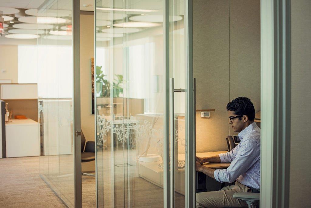 a person standing in front of a door