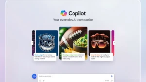 The Microsoft Copilot homepage that reads "Copilot your everyday AI companion"