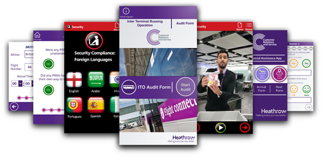 Selection of Microsoft Power Apps built by London Heathrow Airport.