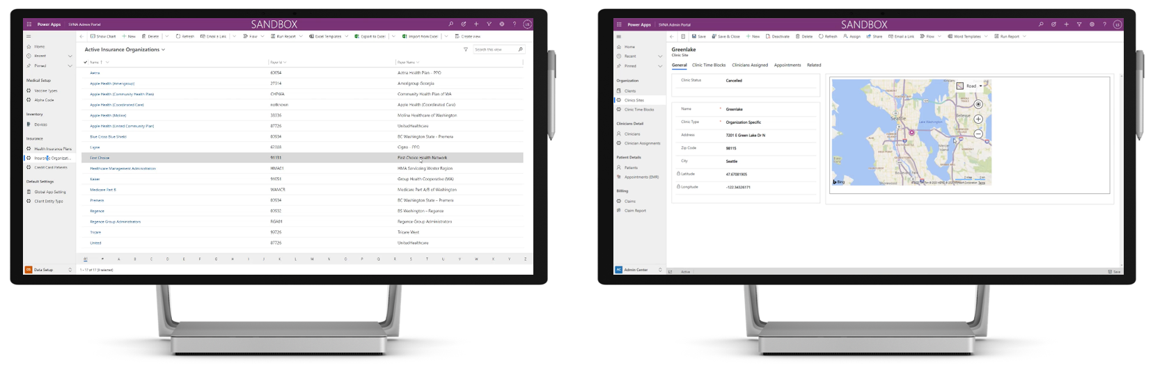 Screenshot of PowerApps model-driven apps