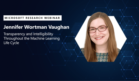 a picture of jenn wortman vaughn next to the title of her webinar