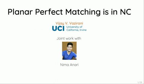 planar perfect matching is in NC