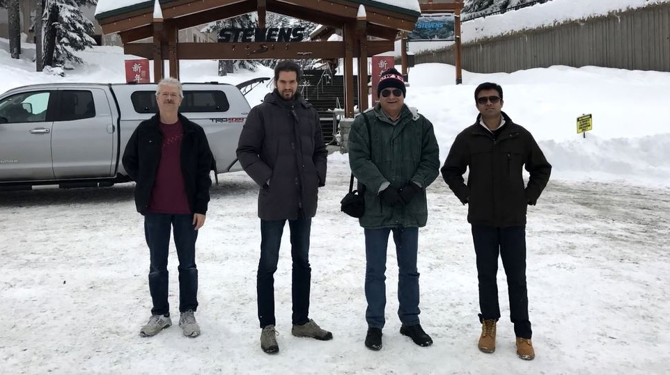 Audio and Acoustics Research Group in the snow for 