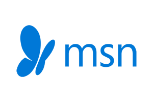 Blue MSN logo on a transparent background