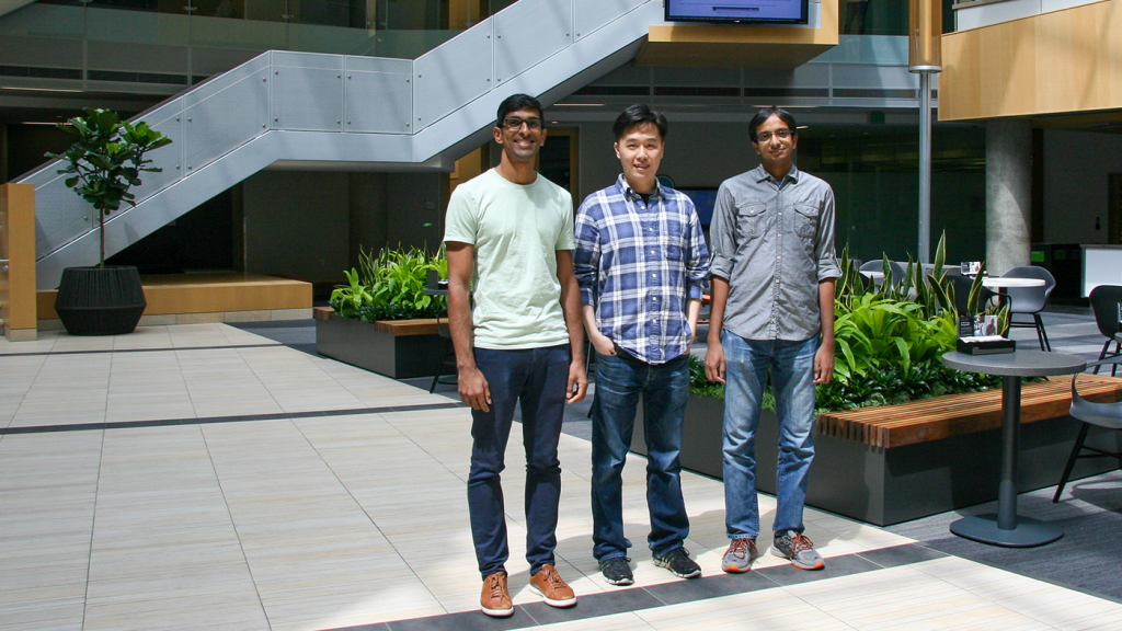 From left to right: Akshay Krishnamurthy, Nan Jiang, and Alekh Agarwal