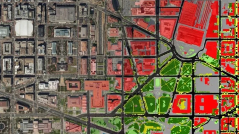 AI for Earth project: aerial view of a land cover map