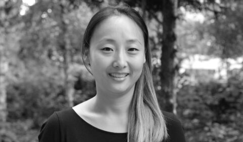 Jina Suh - black and white podcast photo