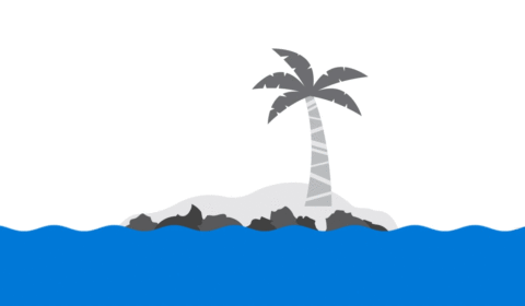 illustrated palm tree on an island