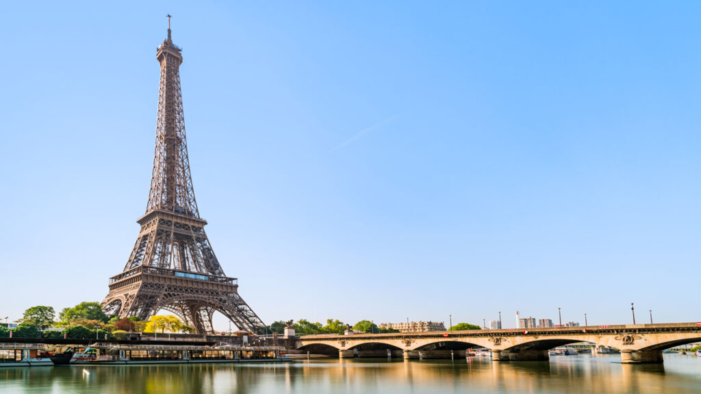 Eiffel Tower and Seine River in the morning, Paris, France