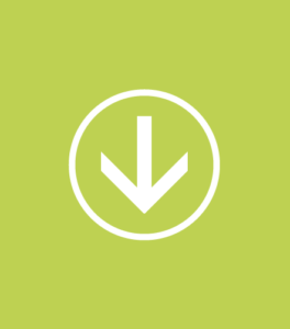 arrow pointing down with a circle around it on a lime green rectangular background