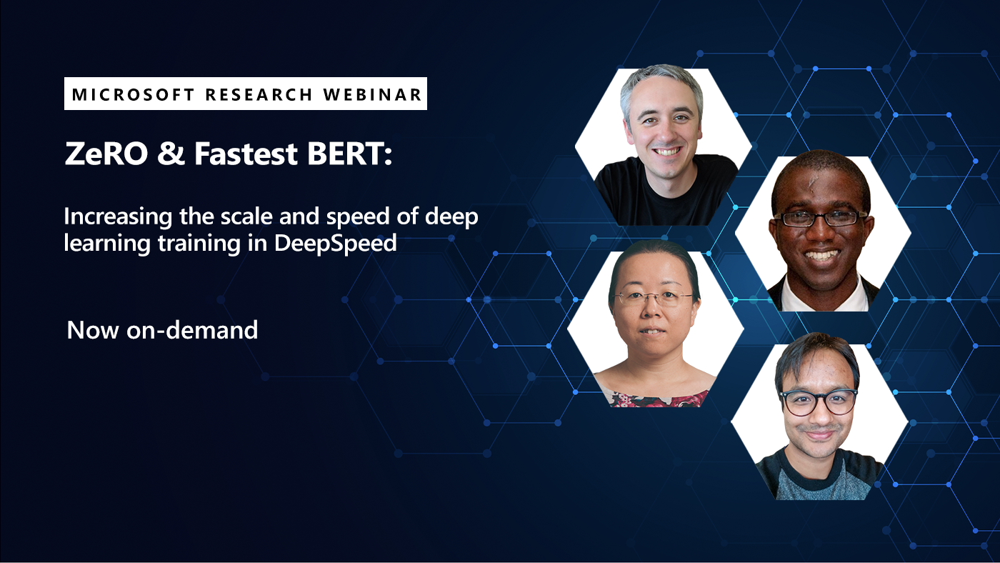 picture of each of the four presenters in the deepspeed webinar