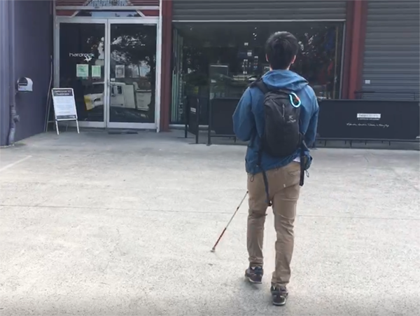 Soundscape - Image of Yuto as he arrives at the coffee shop from his walk from the train station