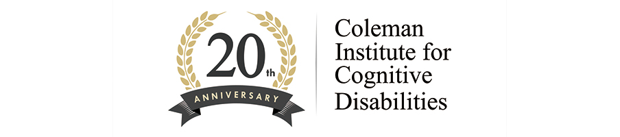 20th Anniversary Coleman Institute for Cognitive Disabilities logo
