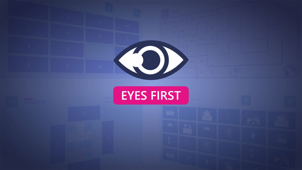 Eyes first logo with large eyeball