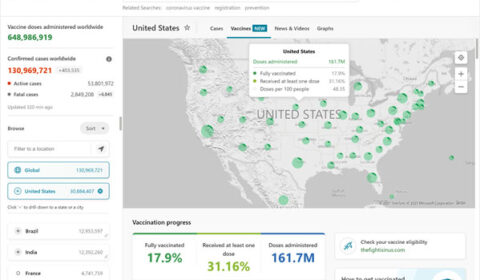 map showing vaccine eligibility on bing