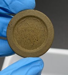 Project Zerix: close-up of a bio concrete disc