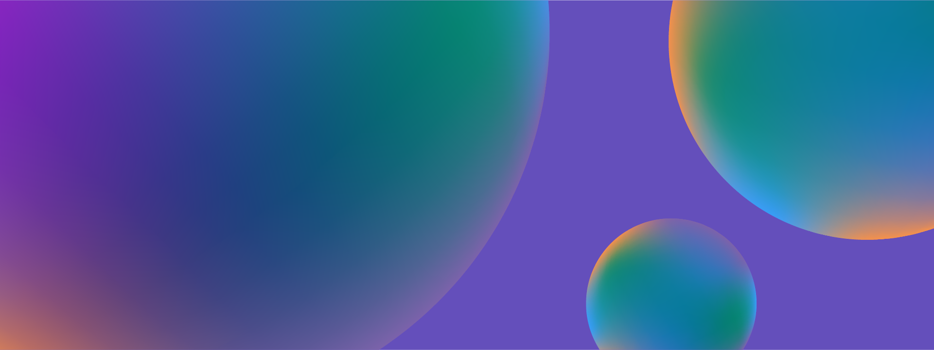abstract multi-colored bubbles on a purple background